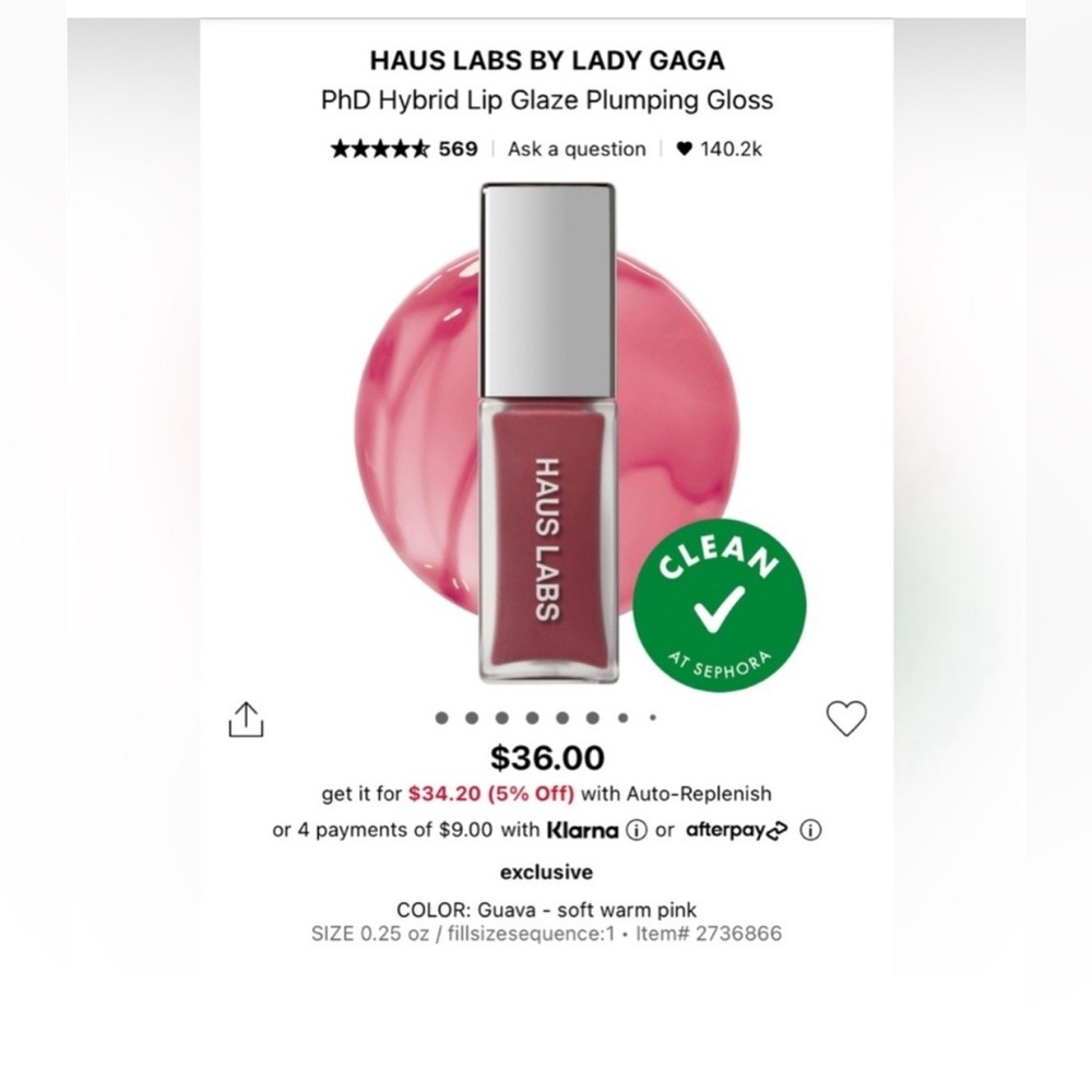 Haus Labs Lip Oil - Guava